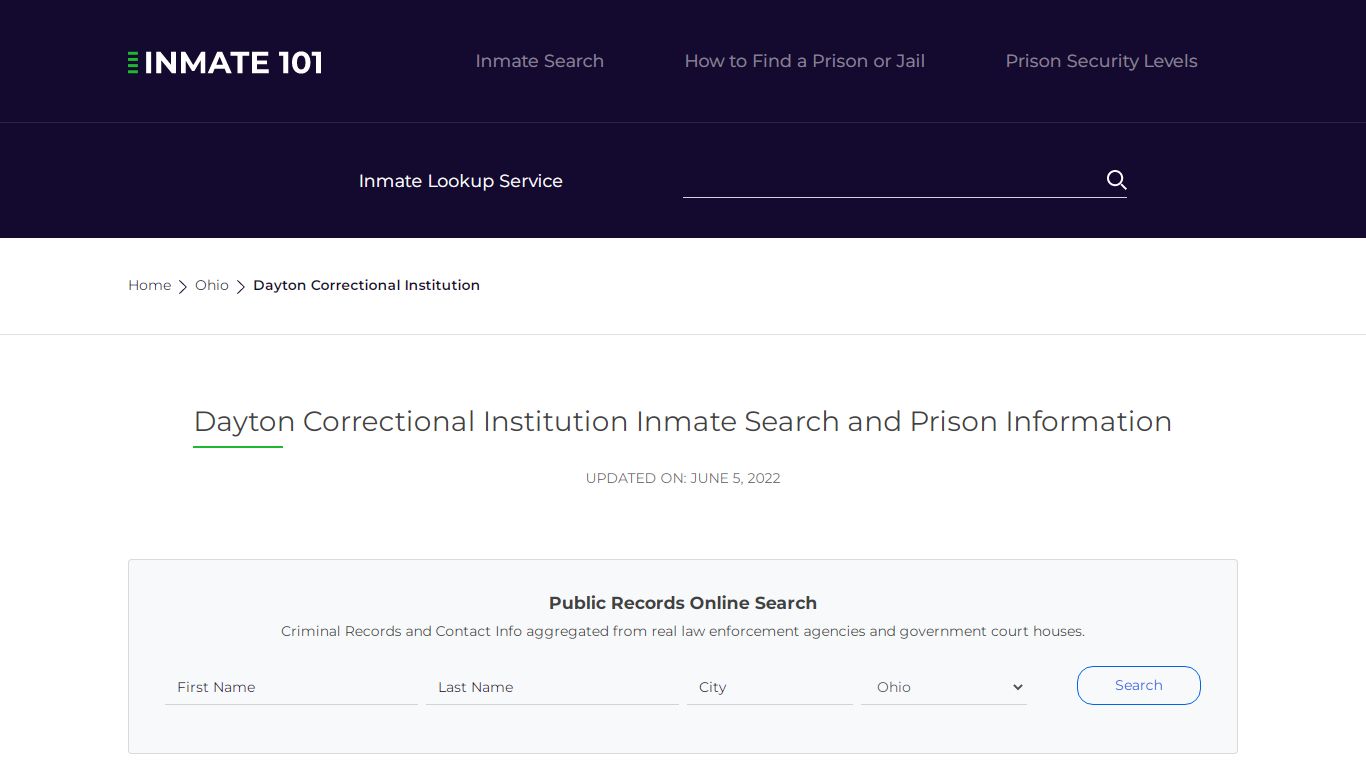 Dayton Correctional Institution Inmate Search, Visitation, Phone no ...